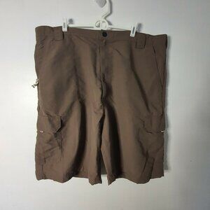 Wrangler Cargo Shorts Men Size 42 Brown Nylon Pockets Lightweight Casual